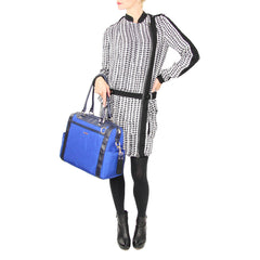 L.A.M.B. black and white check zipper front dress