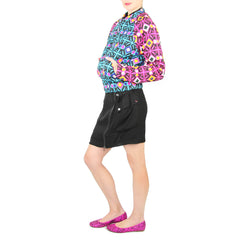 L.A.M.B. black dress mara hoffman bomber jacket