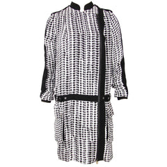 L.A.M.B. black & white check zipper front dress nursing friendly