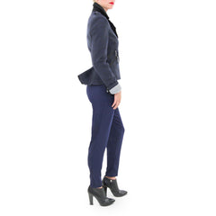 LAMB Navy Tweed Moto Jacket