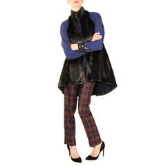L.A.M.B. tartan plaid pants faux mink vest