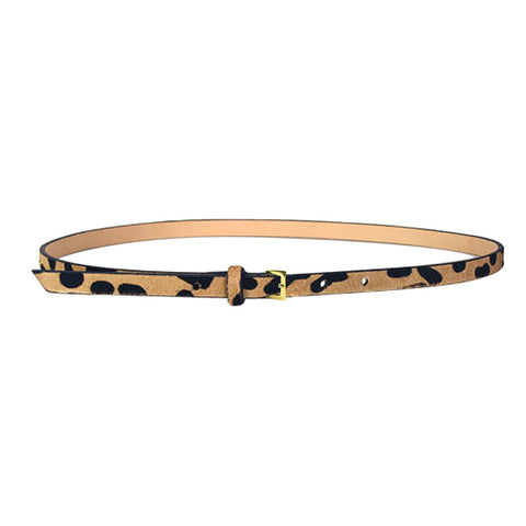 Leopard Print Skinny Belt