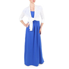 Mothers en Vogue Nursing Friendly Blue Maxi Dress