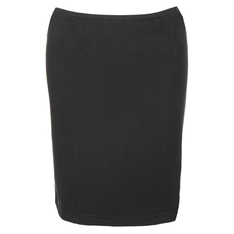 Elastic Waist Jersey Pencil Skirt in Black