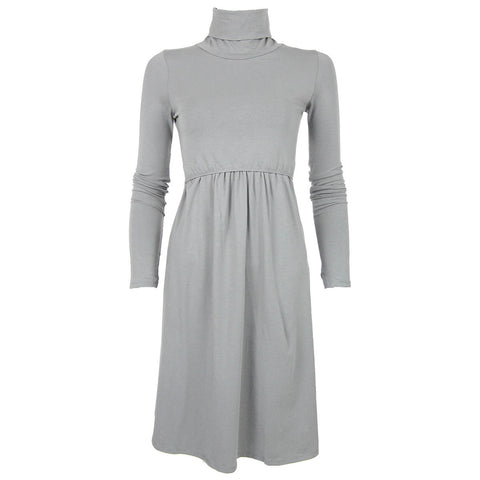 Gray Turtleneck Dress