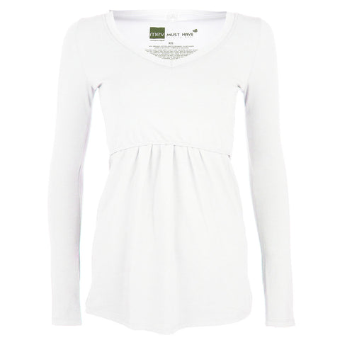 White Long Sleeve V-Neck T-Shirt
