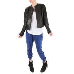 Rachel Roy Black Leather Moto Jacket
