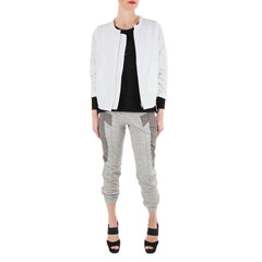 Aryn K White Bomber Jacket