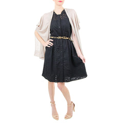 Rachel Antonoff Black Shirtdress with Heart Cutouts