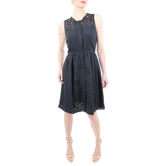 Murray Shirtdress in Black Heart Cutout Cotton