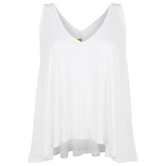 Rachel Pally White Ribbed Ramita Tank Top