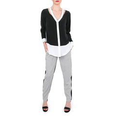 Rachel Roy Silk Color Block Shirt