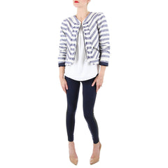 Rebecca Minkoff Blue and Ivory Striped Blazer