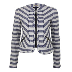 Rebecca Minkoff Navy and Ivory Cropped Jacket
