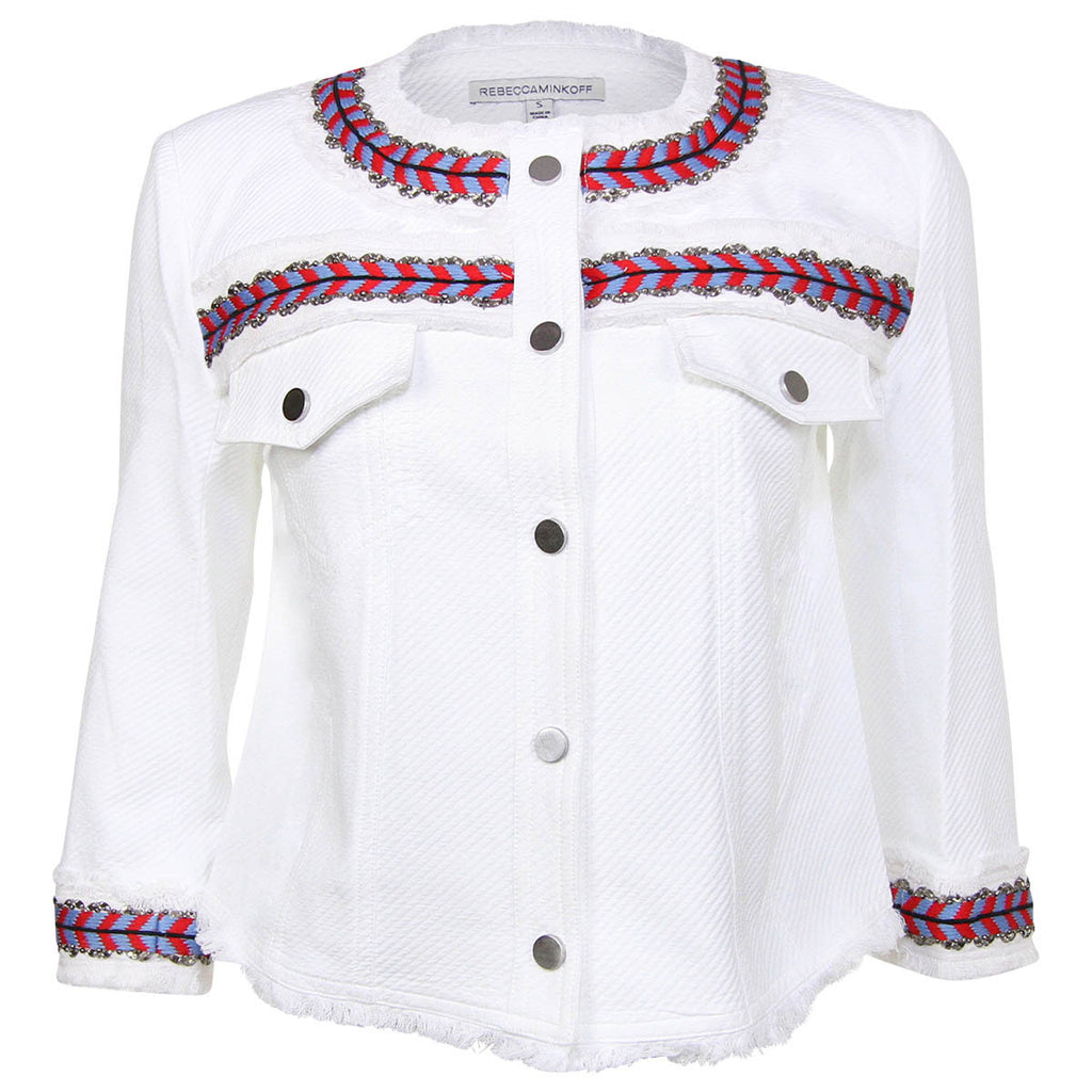 Rebecca Minkoff Andres White Denim Jacket