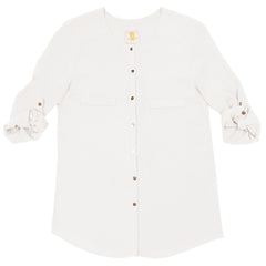 Sis Sis lightweight collarless white blouse