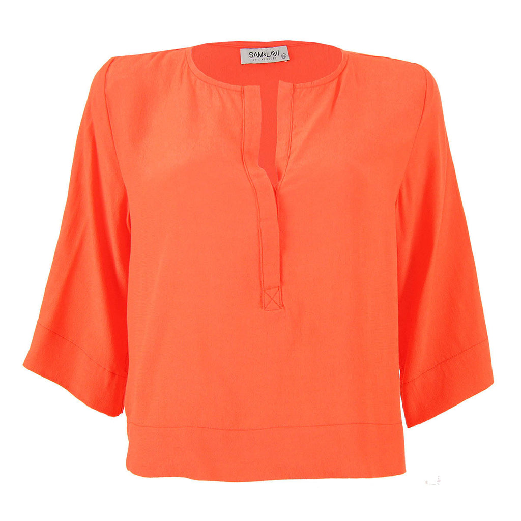Oscar "Mom Crop" in Orange Sandy Rayon