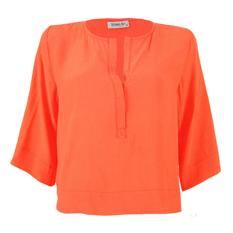 Oscar "Mom Crop" in Orange Sandy Rayon