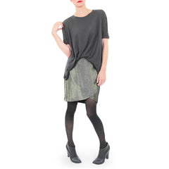 Sam and Lavi Charcoal T-shirt Corey Metallic Skirt