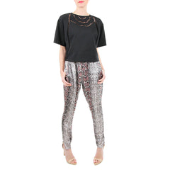 Sachin and Babi Black Crop Top with Cutouts