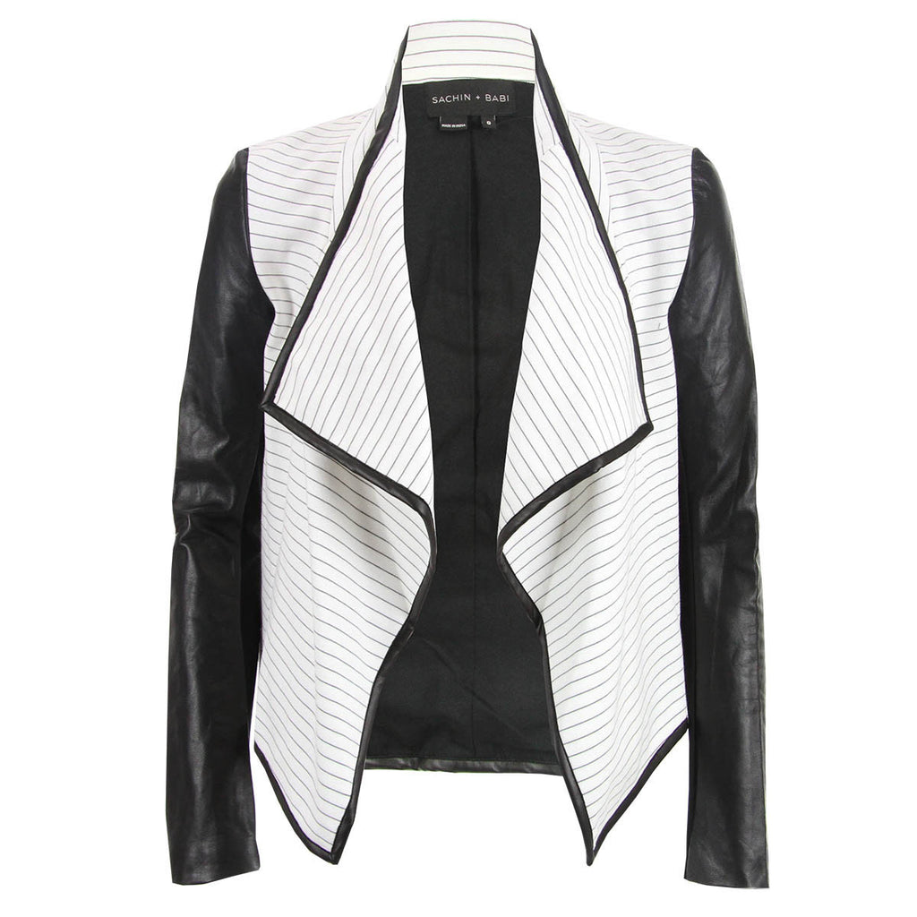 Sachin and Babi Tilla Combo Jacket with Leather Sleeves