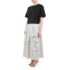 Sachin and Babi Cropped Pullover with Cut Out Details