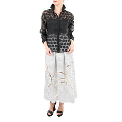Sachin and Babi Black and White Full Skirt with Flower Cutout