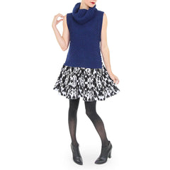 Sachin and Babi Black and White Knit Edge Skirt