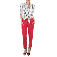 Red Elastic Waist Pants
