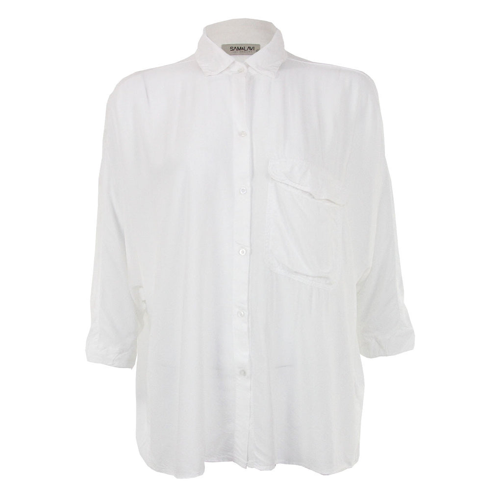 Sam and Lavi White Button-Down Shirt