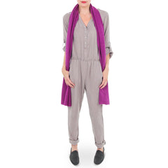 White and Warren Plum Cashmere Scarf