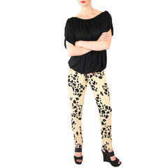 black knit top with sam & lavi leopard print pants