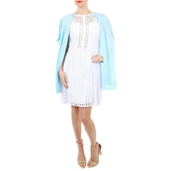 White and Warren Aqua Cardigan