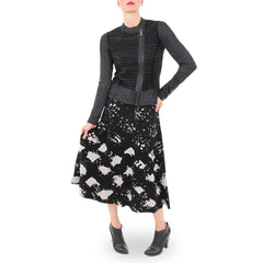 Tracy Reese Black and Taupe Circle Skirt