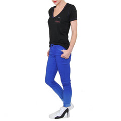 Black Short Sleeve T-Shirt with Custom Pocket Art