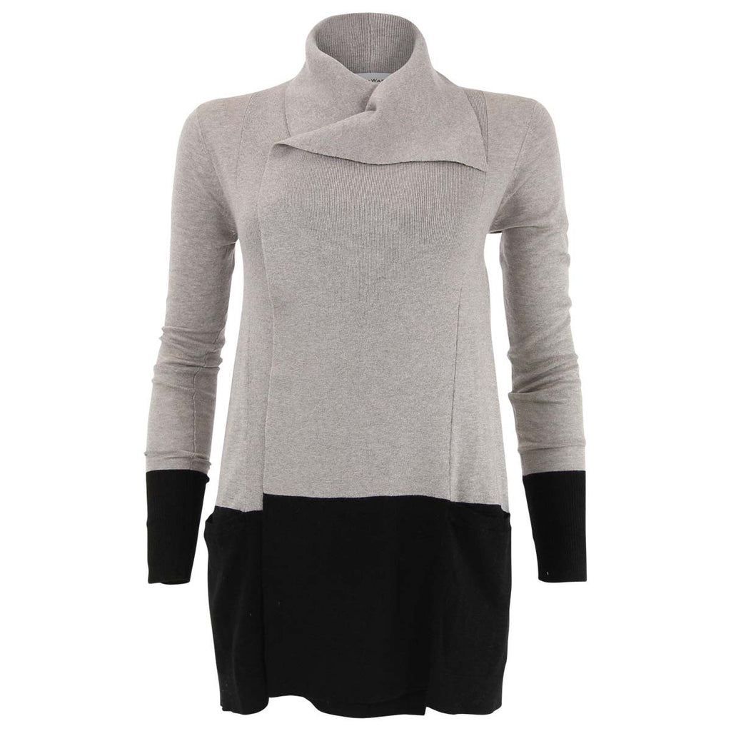 White and Warren Black and Taupe Cardigan