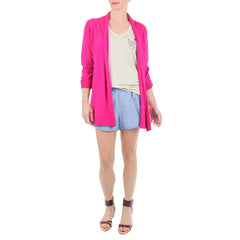White and Warren Pink Cardigan Sam and Lavi Chambray Shorts