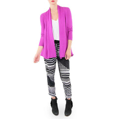 White and Warren Purple Cardigan