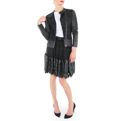 White and Warren Black Knit Jacket