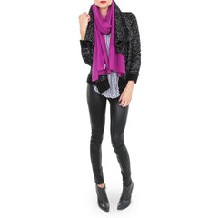White and Warren Plum Cashmere Scarf