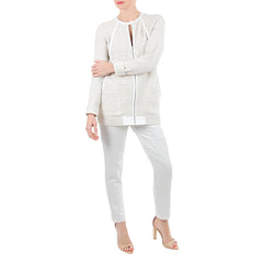 Eugene Pant in White Jacquard