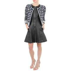 Walter Baker Leather Dress Sachin and Babi Navy Cardigan
