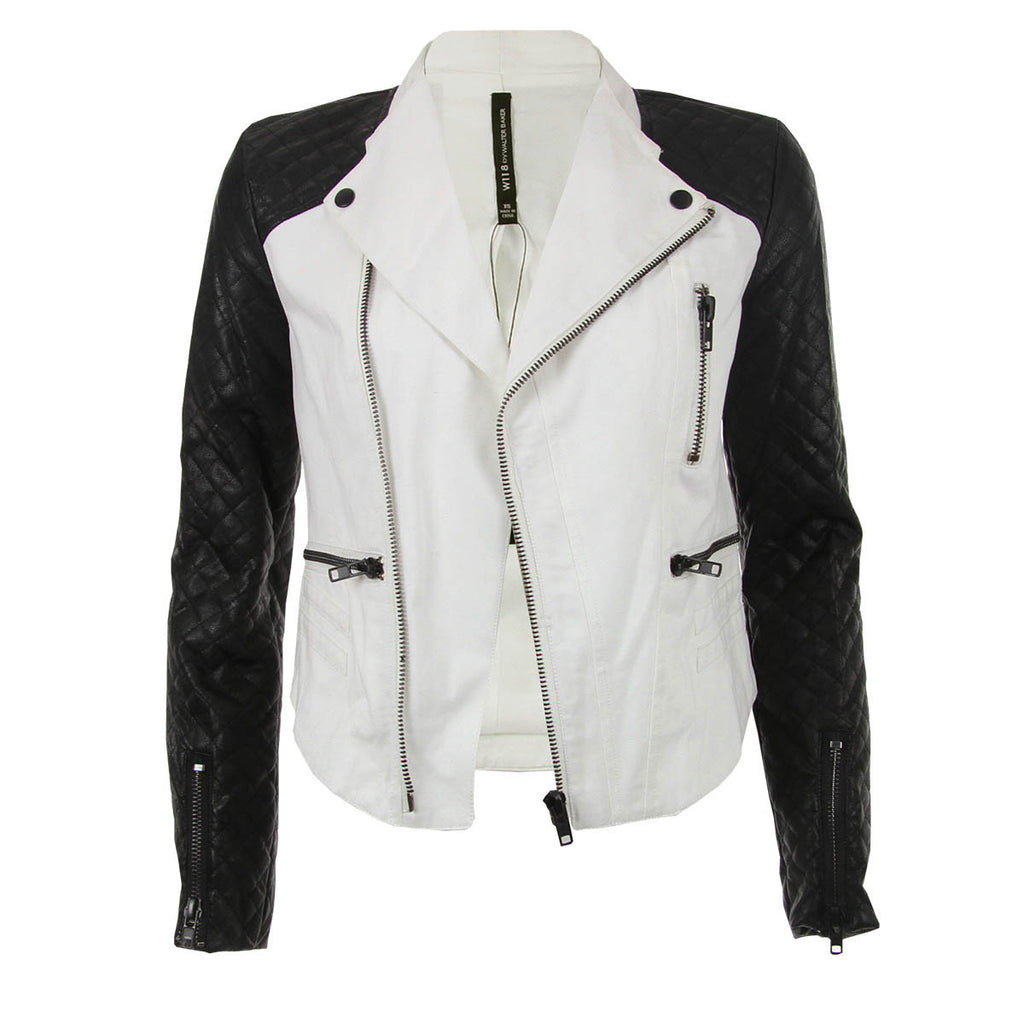 Walter Baker White Denim Contrast Jacket