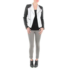 Walter Baker White Denim and Leather Jacket