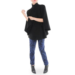 White and Warren Black Cashmere Poncho