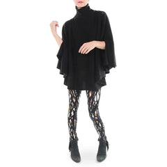 White and Warren Black Cashmere Poncho