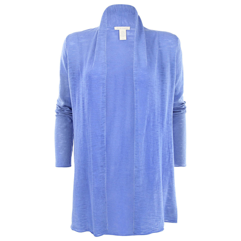 White and Warren Blue Slub Cardigan