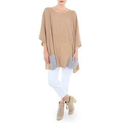 White and Warren Camel Cashmere Poncho