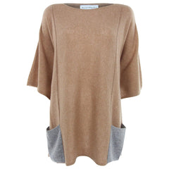 White and Warren Camel Cashmere Poncho