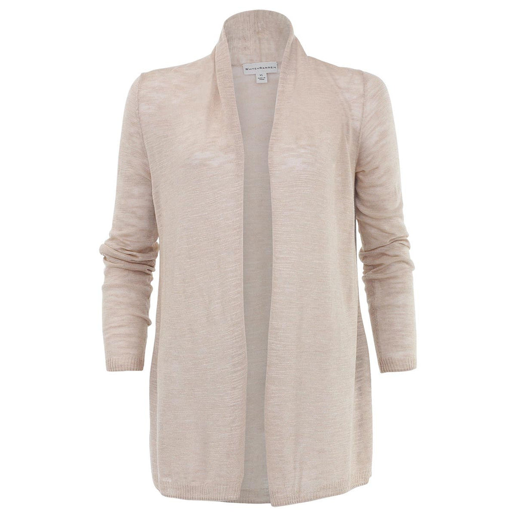 White and Warren Champagne Cardigan
